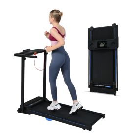 Electric Treadmill Foldable Exercise Walking Machince for Home/Office LCD Display, Peak 2.5HP, 0.6-7.6MPH, Compact Folding Easy Assembly 12 Preset Pro