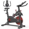 cIndoor Cycling Exercise Bike Stationary, Home Gym Workout Fitness Bike with Comfortable Cusion, LCD Display and Hand Pulse