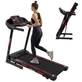 FYC Folding Treadmill for Home - 330 LBS Weight Capacity Running Machine with Incline/Bluetooth, 3.5HP 16KM/H Max Speed Foldable Electric Treadmill Ea