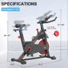 cIndoor Cycling Exercise Bike Stationary, Home Gym Workout Fitness Bike with Comfortable Cusion, LCD Display and Hand Pulse