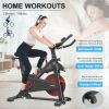 cIndoor Cycling Exercise Bike Stationary, Home Gym Workout Fitness Bike with Comfortable Cusion, LCD Display and Hand Pulse