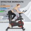 cIndoor Cycling Exercise Bike Stationary, Home Gym Workout Fitness Bike with Comfortable Cusion, LCD Display and Hand Pulse