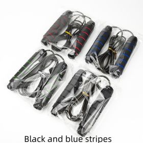 Weight Loss Bearing Steel Wire Skipping Rope (Option: Black and blue stripes-Full weight bearing)