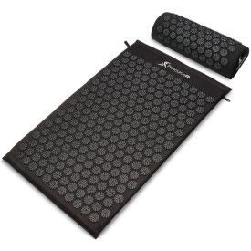 Acupressure Mat and Pillow Set (Color: Black/Black)