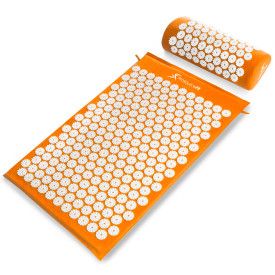 Acupressure Mat and Pillow Set (Color: Orange)