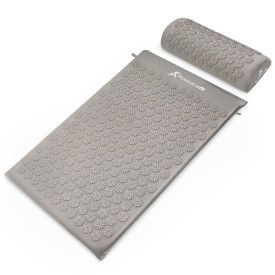 Acupressure Mat and Pillow Set (Color: Grey/Grey)