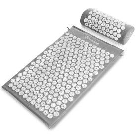 Acupressure Mat and Pillow Set (Color: Grey)