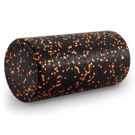 High Density Speckled Foam Roller 12x6-in (Color: Black/Orange)